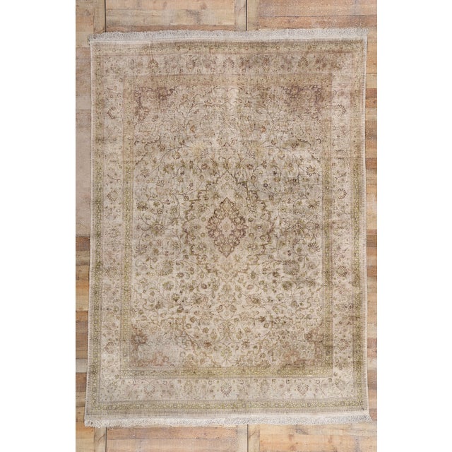 Vintage Persian Silk Qum Rug - 08'00 X 11'01 For Sale - Image 10 of 10