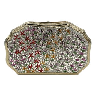 Vintage Judith Leiber Stick Figure Floral Print Minaudiere For Sale