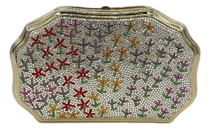 Vintage Judith Leiber Stick Figure Floral Print Minaudiere