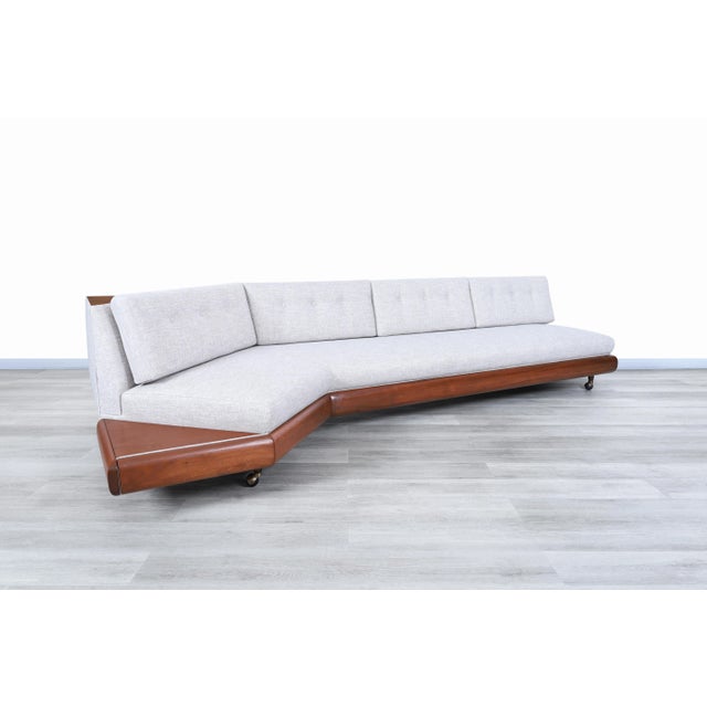 Wood Vintage Walnut "Boomerang" Sofa by Adrian Pearsall for Craft Associates For Sale - Image 7 of 11