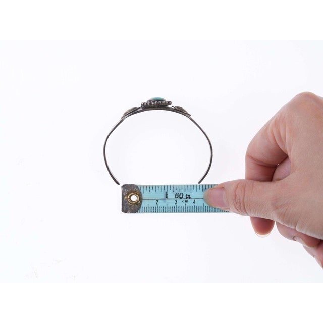 c1930's 6.5" Navajo stamped silver ring with turquoise For Sale - Image 9 of 10