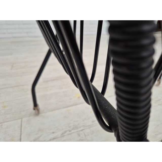 Vintage Scandinavian Side Table in Glass with Brass Wheels, 1970s For Sale - Image 11 of 17