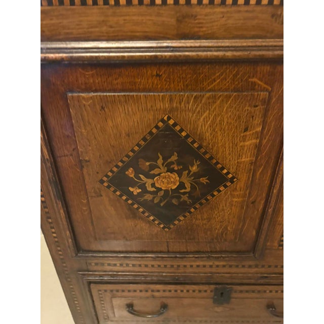 Antique 17th Century Oak Mule Chest with Marquetry Inlay, 1680s For Sale - Image 13 of 18