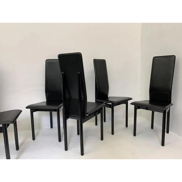 Leather Italian Pozzi Chairs, 1980s, Set of 8 For Sale - Image 9 of 17