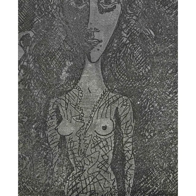 Portrait of a woman is an original artwork realized by Gianpaolo Berto in the 1980s. Engraved metal plate. Gianpaolo Berto...