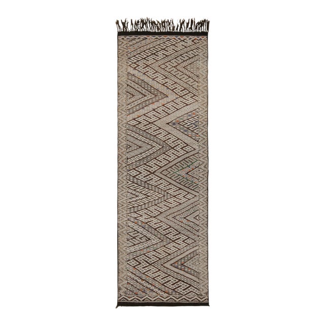 Vintage Zayane Moroccan Kilim and Runner Rug, in Berber Style, From Rug & Kilim For Sale