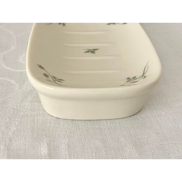 Ivory Late 20th Century Lenox Rose Manor Porcelain Soap Dish - Ivory With Pink Rosebuds Excellent Condition. For Sale - Image 8 of 12