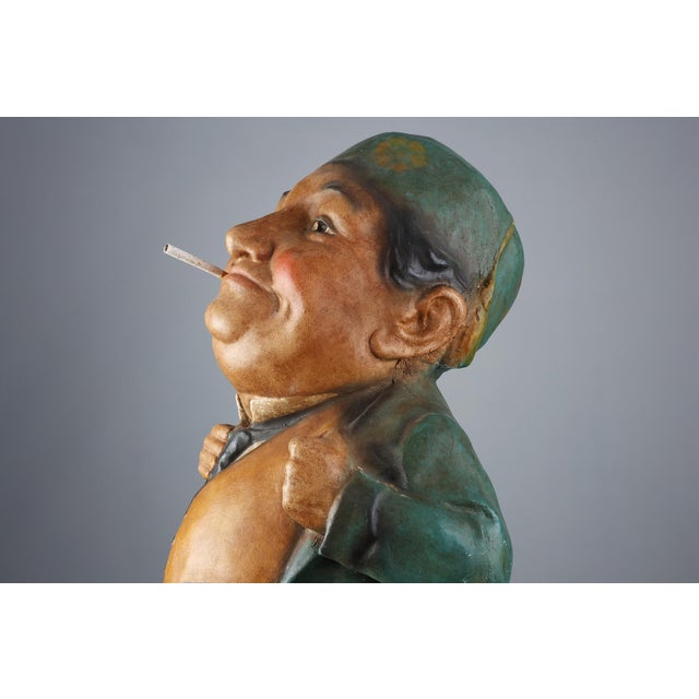 Art Deco Advertising Statue for Cigarettes Copain, France, 1920s For Sale - Image 4 of 13