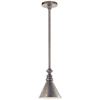 Chapman & Myers for Visual Comfort Signature Boston Pendant in Antique Nickel with Mini Slant Shade For Sale