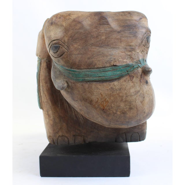 Our ceremonial elephant has peaceful and gentle features depicting wisdom, strength & nobility. The body is wood toned of...