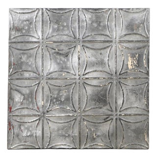 Handcrafted Gray Antique Tin Ceiling Wall Panel 23 X 23 In. For Sale
