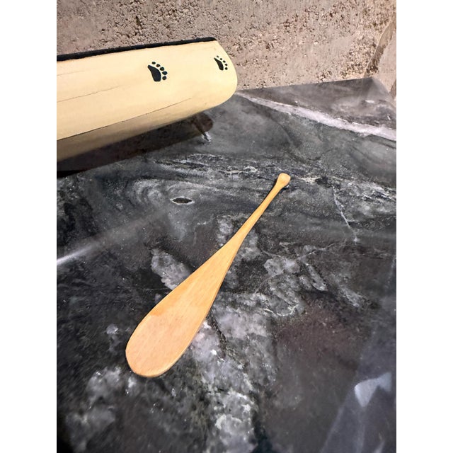 Peterborough Canoe Model Caramel Color Vintage Native American Handcrafted Wooden For Sale - Image 9 of 16