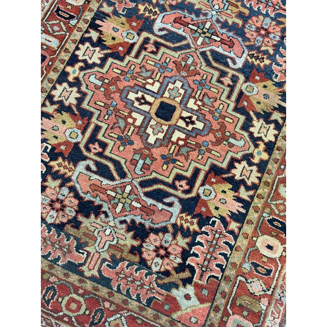 Antique Persian Heriz Rug 3’7" X 4’6” For Sale In New York - Image 6 of 7