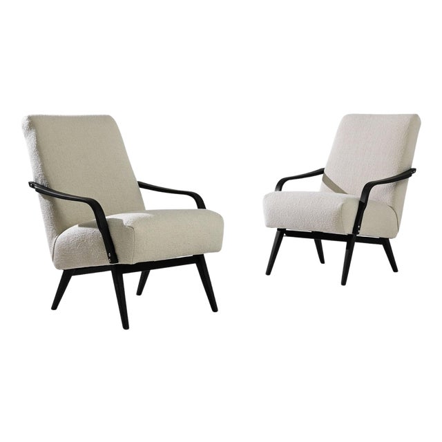 1960s Czech Upholstered Armchairs, a Pair For Sale