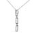Haus of Brilliance 14K White Gold 1/10 Cttw Diamond Triple Paper Clip Pendant Necklace For Sale - Image 4 of 4