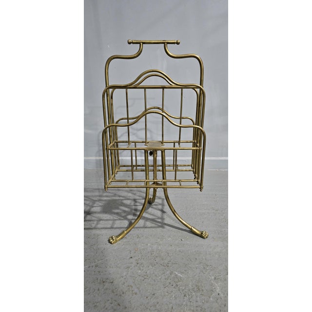 Late 19th Century Victorian Brass Revolving Magazine Stand, 1880 For Sale - Image 5 of 10
