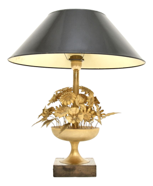 Vintage Italian Gilt Metal Table Lamp, 1970s