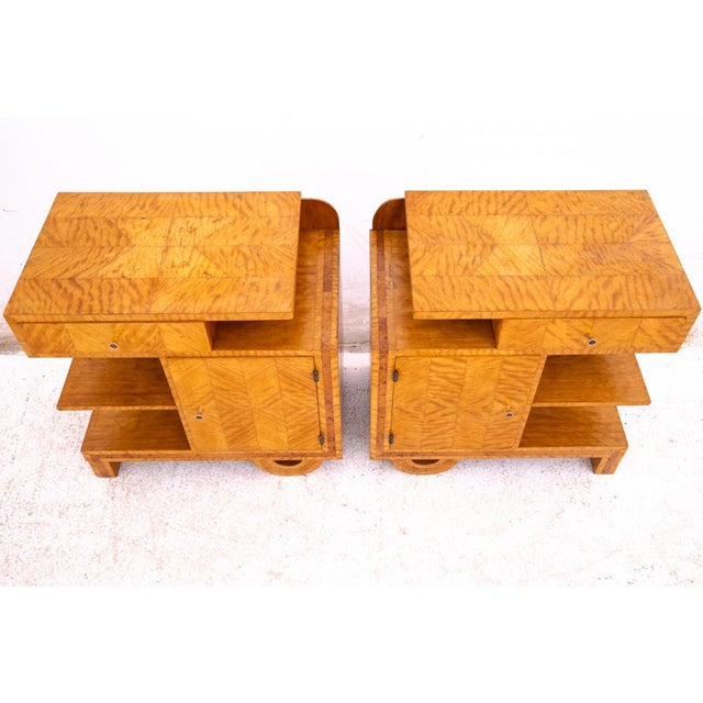 Vintage Polish Art Deco Nightstands, 1930s, Set of 2 For Sale - Image 9 of 15