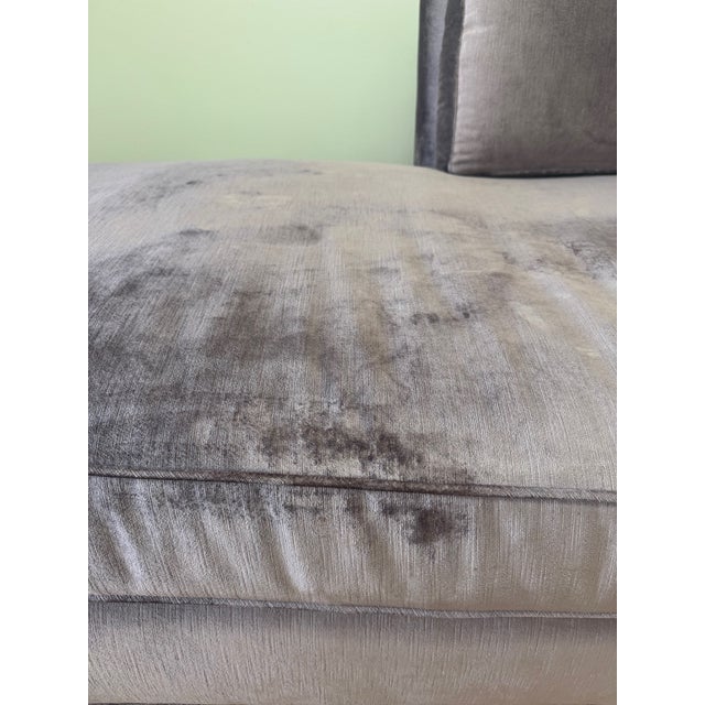 Wood Custom Lavender Velvet Corner Chaise Lounge For Sale - Image 7 of 7