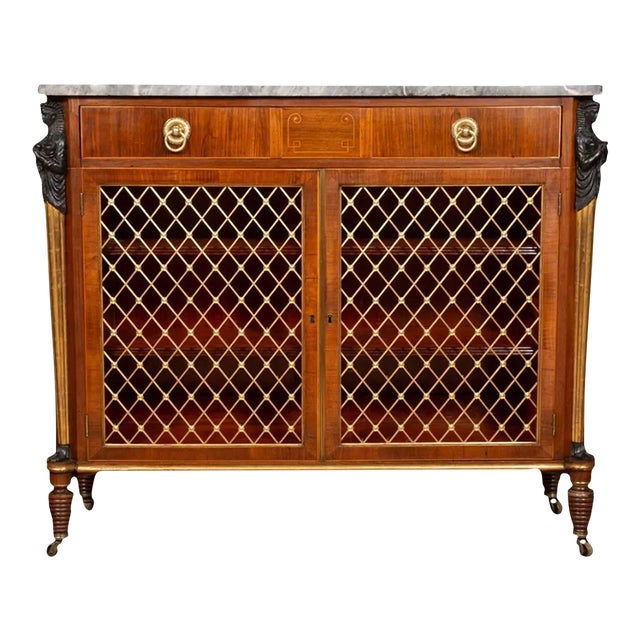 Regency Rosewood, Ebonized and Gilded Credenza For Sale