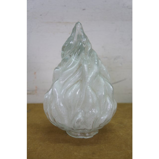 Antique French Empire Frosted Glass Flambe Flame Torch Lamp Chandelier Shades - Set of 3 For Sale - Image 14 of 15