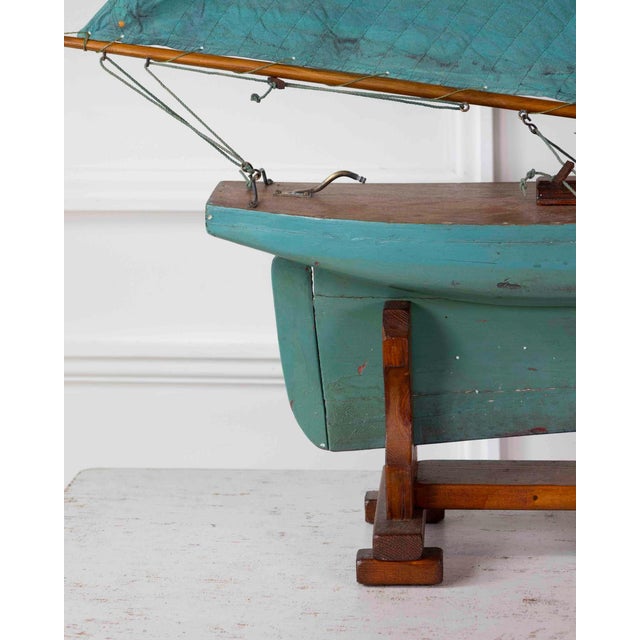 Wood English 20th Century 'Kangaroo' Carved Wood Gaff Cutter Pond Yacht For Sale - Image 7 of 13