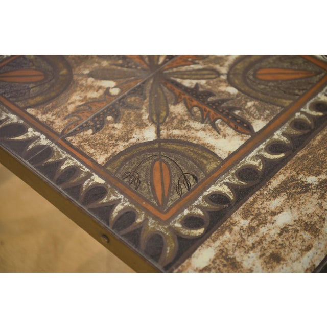 Metal Wrought Iron and Ceramic Coffee Table, Vallauris, 1950s For Sale - Image 7 of 10