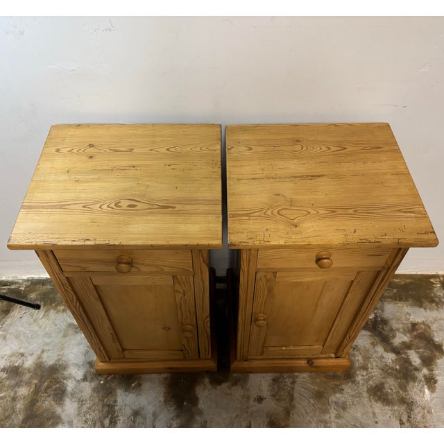 Brown Antique European Pine Pot Cupboards - a Pair For Sale - Image 8 of 9