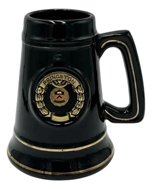 Vintage Princeton University Black Ceramic Mug Stein