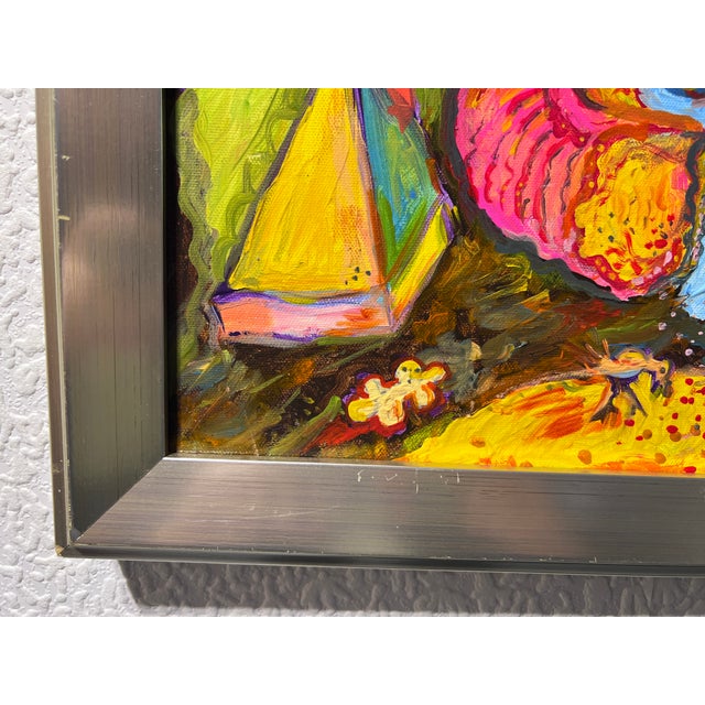 2020s One-of- A-Kind Abstract Painting on Canvas by Serg Graff "Donut" Framed, Coa For Sale - Image 5 of 12