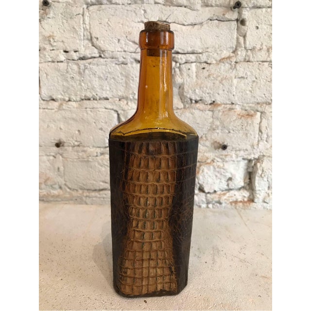 Early 20th Century Crocodile Amber Glass Bottle from Germany For Sale - Image 4 of 10