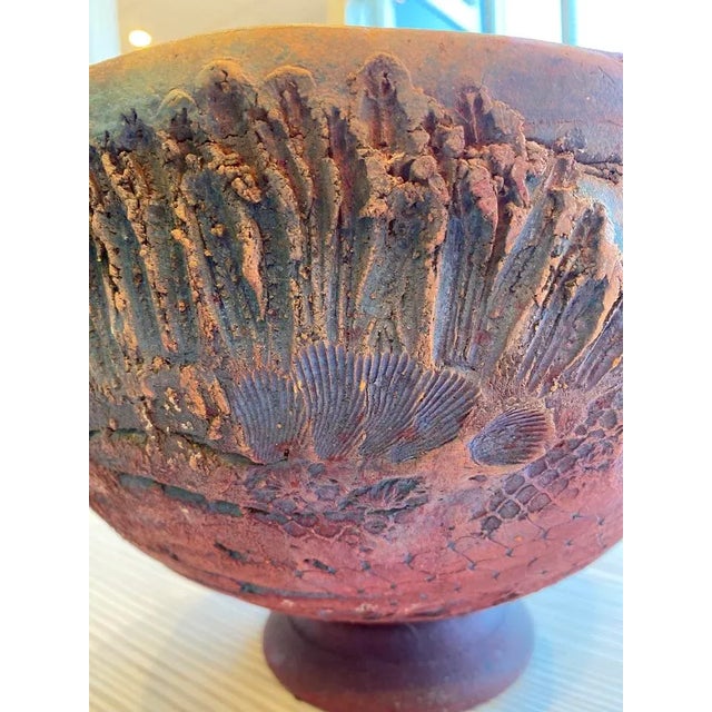 Red Organic Pottery Bowl For Sale - Image 8 of 9