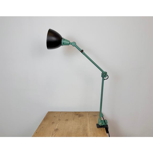 Mid-Century Modern Green Industrial Workshop Desk Lamp by Curt Fischer for Midgard, 1950s For Sale - Image 3 of 18
