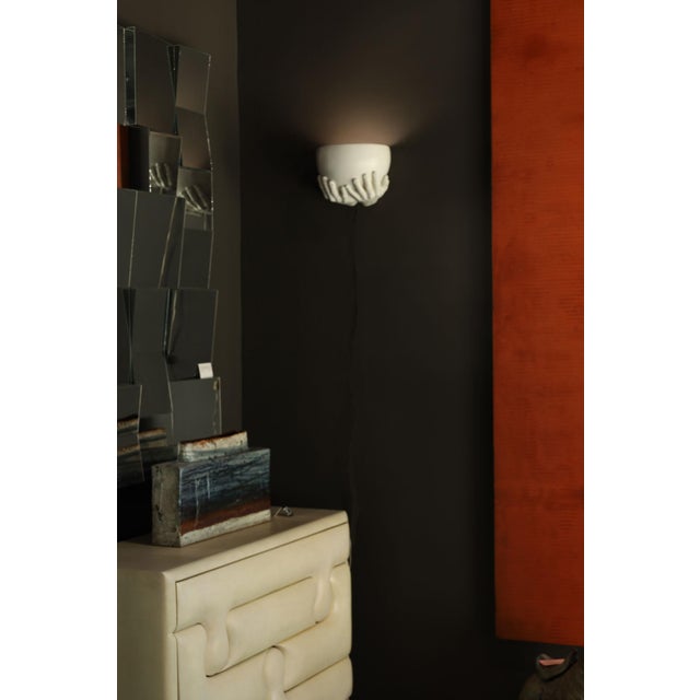 Mid-Century Modern Richard Etts ( B, 1941) Plaster Wall Sconce, Signed and Dtd. 1976 For Sale - Image 3 of 8