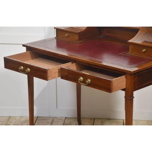 Mahogany Writing Desk with Satinwood Inlay, 1890s For Sale - Image 11 of 13
