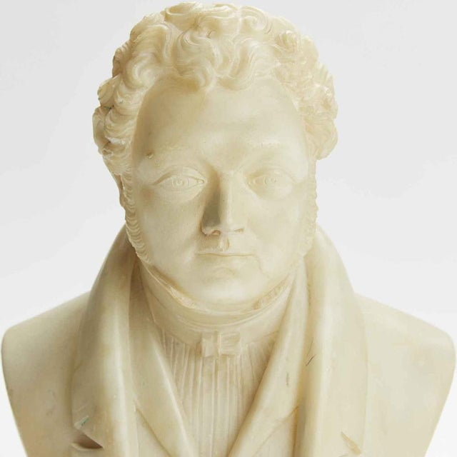 Stone Giuseppe Benassai, Busts, 1884, Alabaster, Set of 2 For Sale - Image 7 of 9