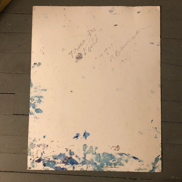 Original Vintage Peter Duncan Abstract Encaustic/Drawing Signed Painting “ Tree & Field” For Sale - Image 4 of 5