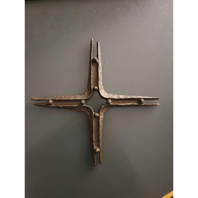 Brutalist Brutalist Cross in Bronze For Sale - Image 3 of 3