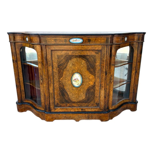 Antique 19th Century Inlaid English Credenza / Sideboard For Sale