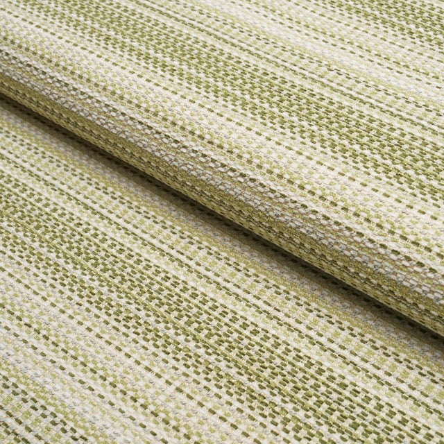 Traditional Schumacher Sabine Performance Stripe Fabric In Green For Sale - Image 3 of 4