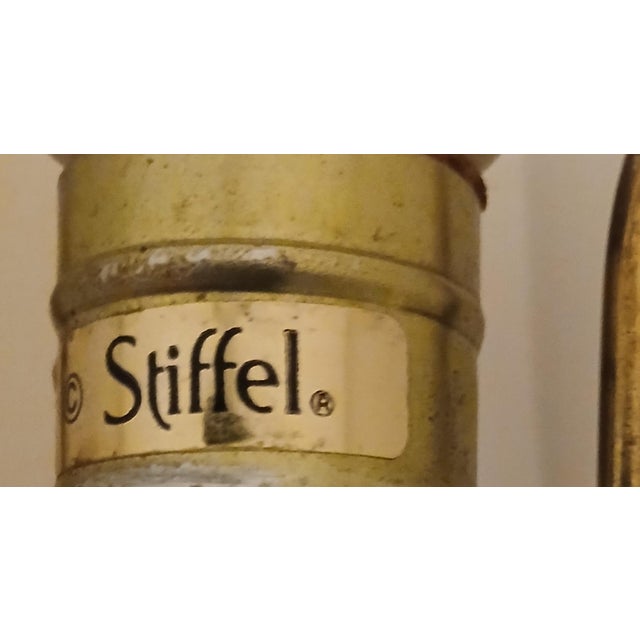 Mid-Century Modern 1970s Stiffel Brass Tiered Candlestick Vintage Table Lamp For Sale - Image 3 of 10