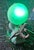 1930s Art Deco Figural Musician Boudoir Lamp With Green Crackle Glass Globe (Jg) For Sale - Image 4 of 10