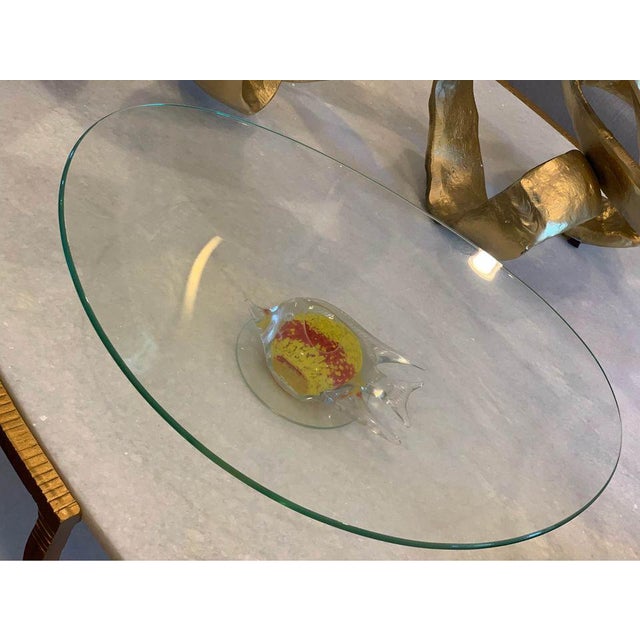 Yellow Blown Glass Angel Fish Platter For Sale - Image 8 of 8