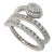 18k White Gold 1.07ct Diamond Spiral Wrap Pear Halo Flexible Band Ring, Size 7.5 For Sale