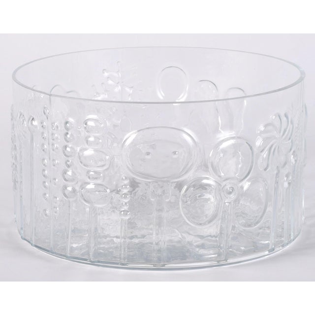 Iittala Iittalla Flora Oiva Toikka Large Glass Vintage Salad Bowl For Sale - Image 4 of 9