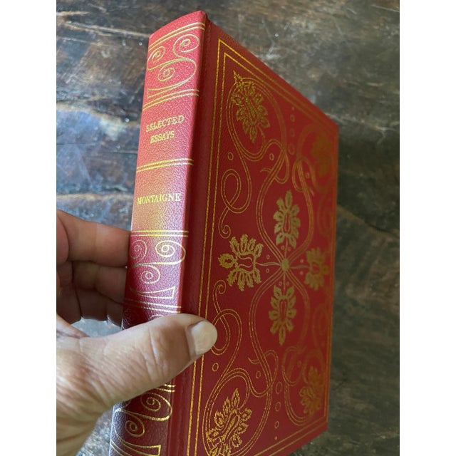 Animal Skin 1952 Vintage Red Leather Wrapped Book Library Bookshelf Bibliophile For Sale - Image 7 of 8