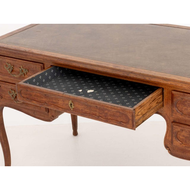 Brown Louis XV Style Walnut Writing Desk For Sale - Image 8 of 10