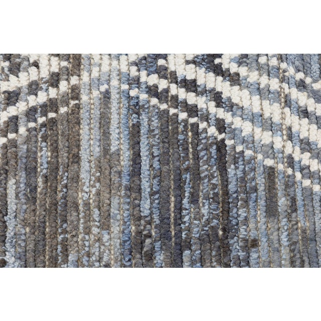 Slate Blue Modern Moroccan-Inspired Wool Rug With Trellis/Diamond Pattern 8x10 For Sale In New York - Image 6 of 11