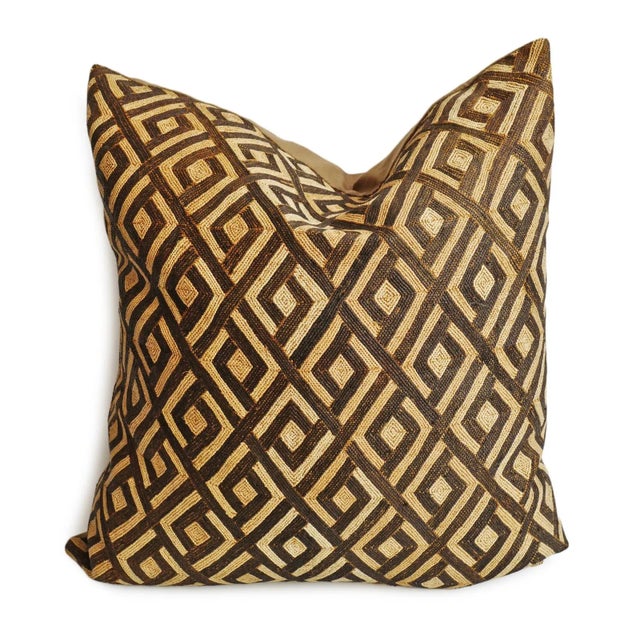 Tribal Kuba Grass Textile Pillow For Sale - Image 3 of 6