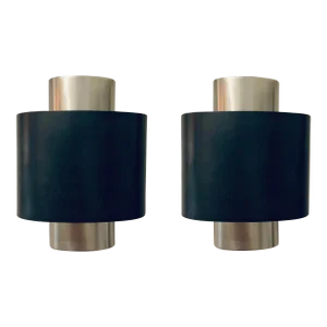 Studio a Home Modern Black and Silver Metal Wall Sconces Pair